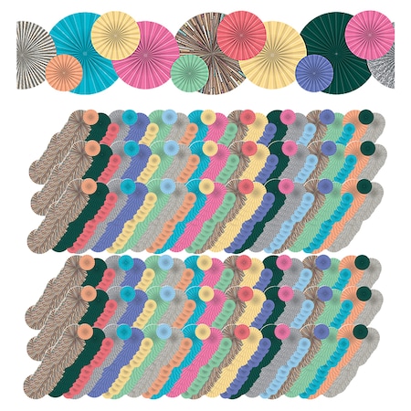 Teacher Created Resources Home Sweet Classroom Fans Die-Cut Border Trim, 34 Feet/Pack, PK6 TCR8812